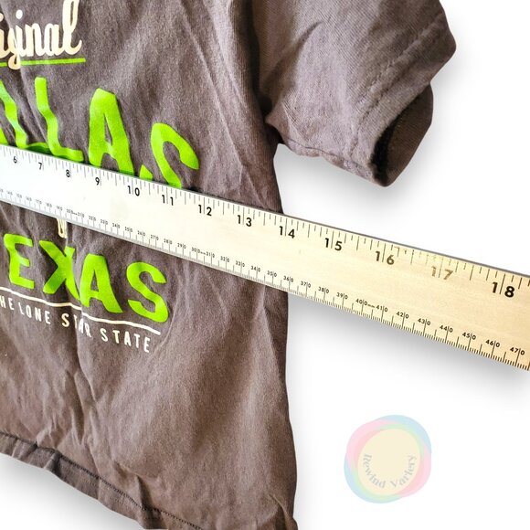 Dallas Texas Graphic T-Shirt Boys XS Longhorn Souvenir Brown The Lone Star State - Picture 4 of 5